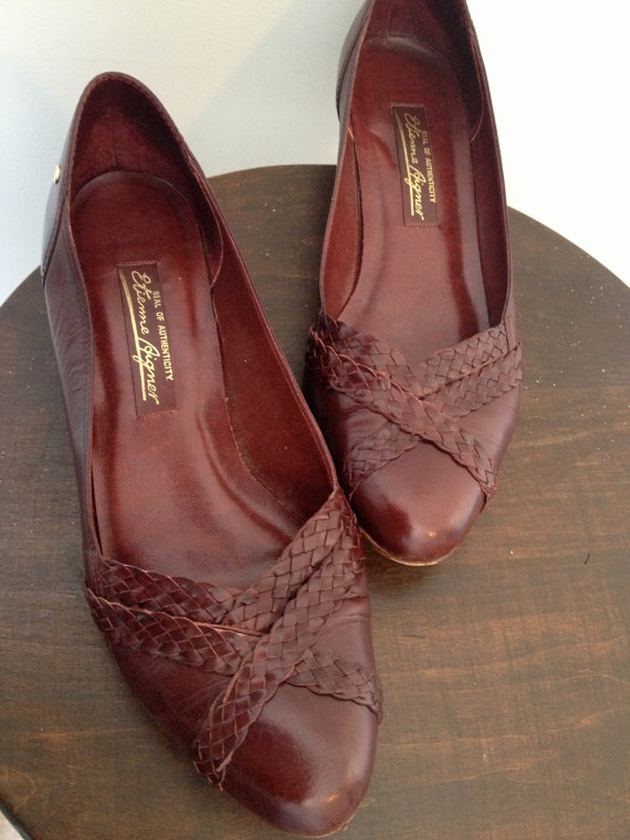 vintage oxblood braided leather etienne aigner shoes 8 by vintspiration