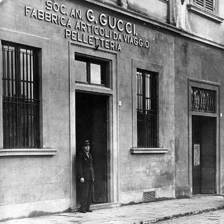 original Guccio Gucci workshop in Florence, Italy, around 1921.