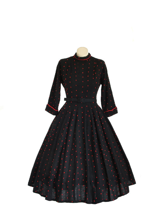 1940s Designer Dress / 40s New Look / Jonathan Logan / Winter by Vintagephilosophy
