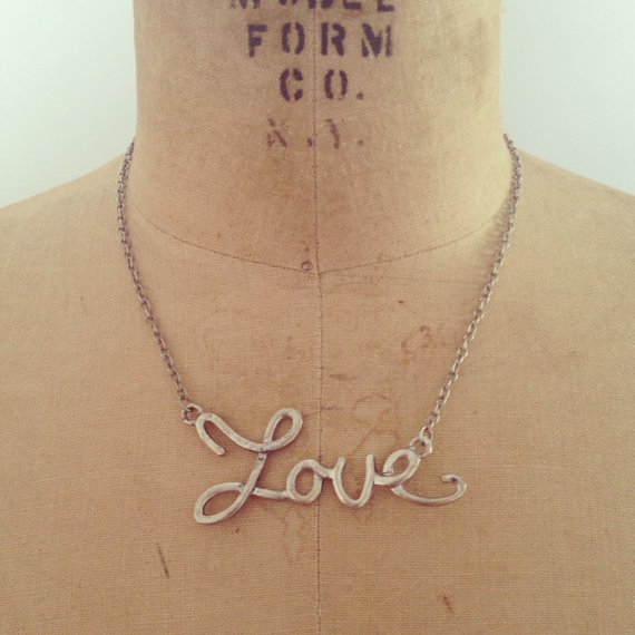 vintage 70s LOVE letters necklace